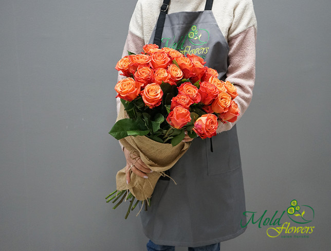 25 Trandafiri ECUADOR 40-50 cm Oranj foto